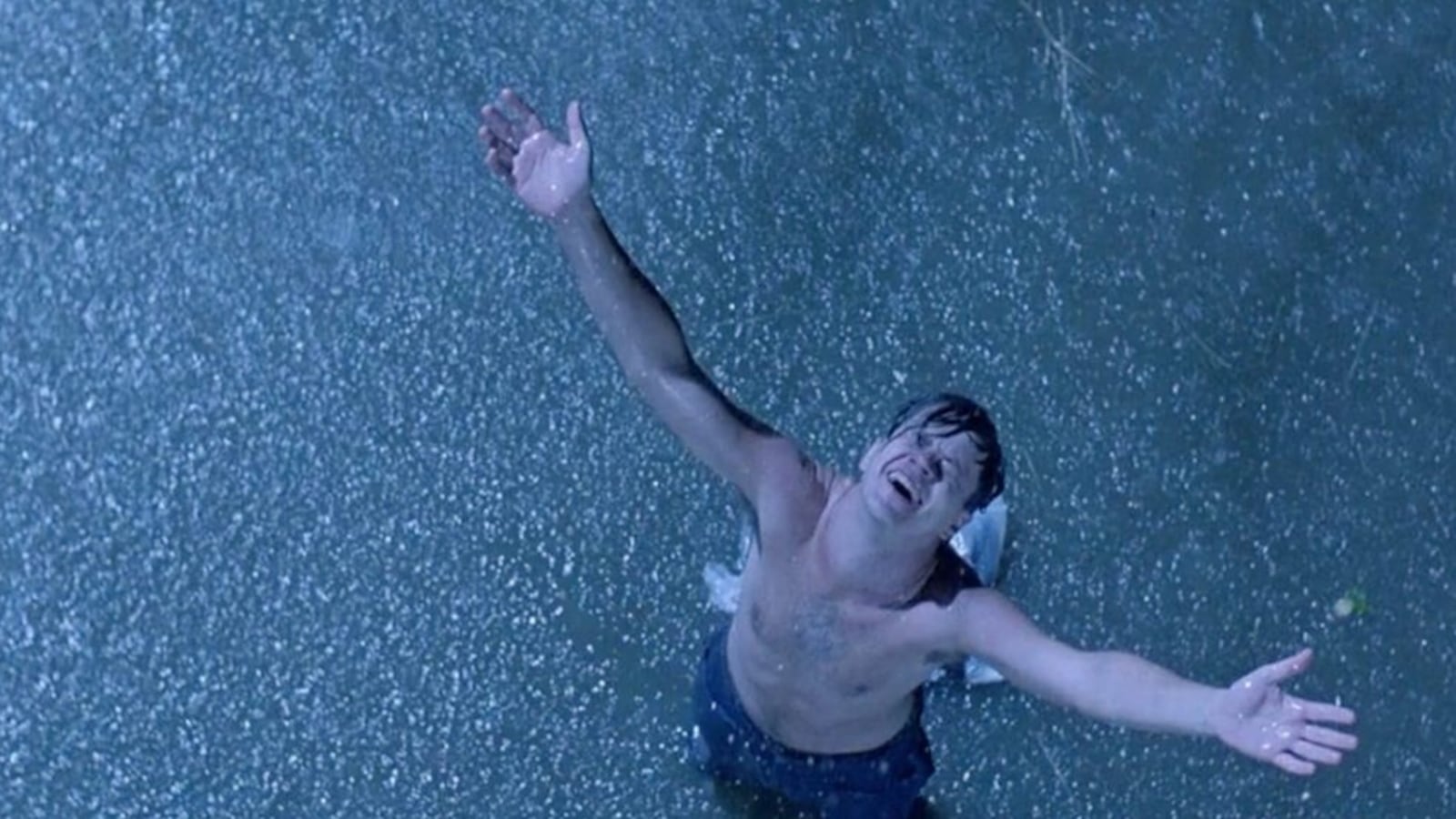 Tim Robbins in a scene from the movie Shawshank Redemption