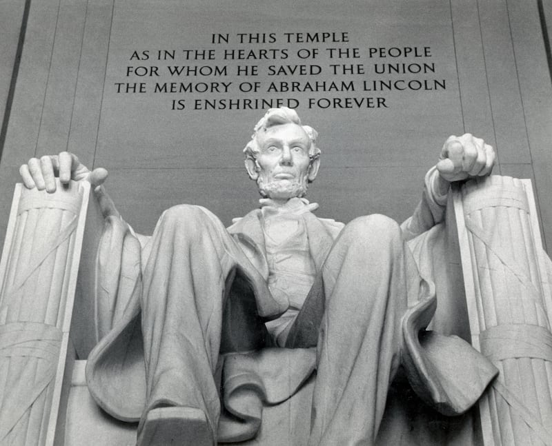Strength and sorrow combine in the statue, which depicts Lincoln as President during the Civil War. Just five days after General Robert E. Lee surrendered his Confederate forces, Lincoln was shot by John Wilkes Booth on April 14, 1865. The President is buried in Springfield, Illinois.