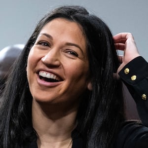 Katie Miller during the Senate Finance Committee confirmation hearing for Robert F. Kennedy Jr., Wednesday, January 29, 2025.