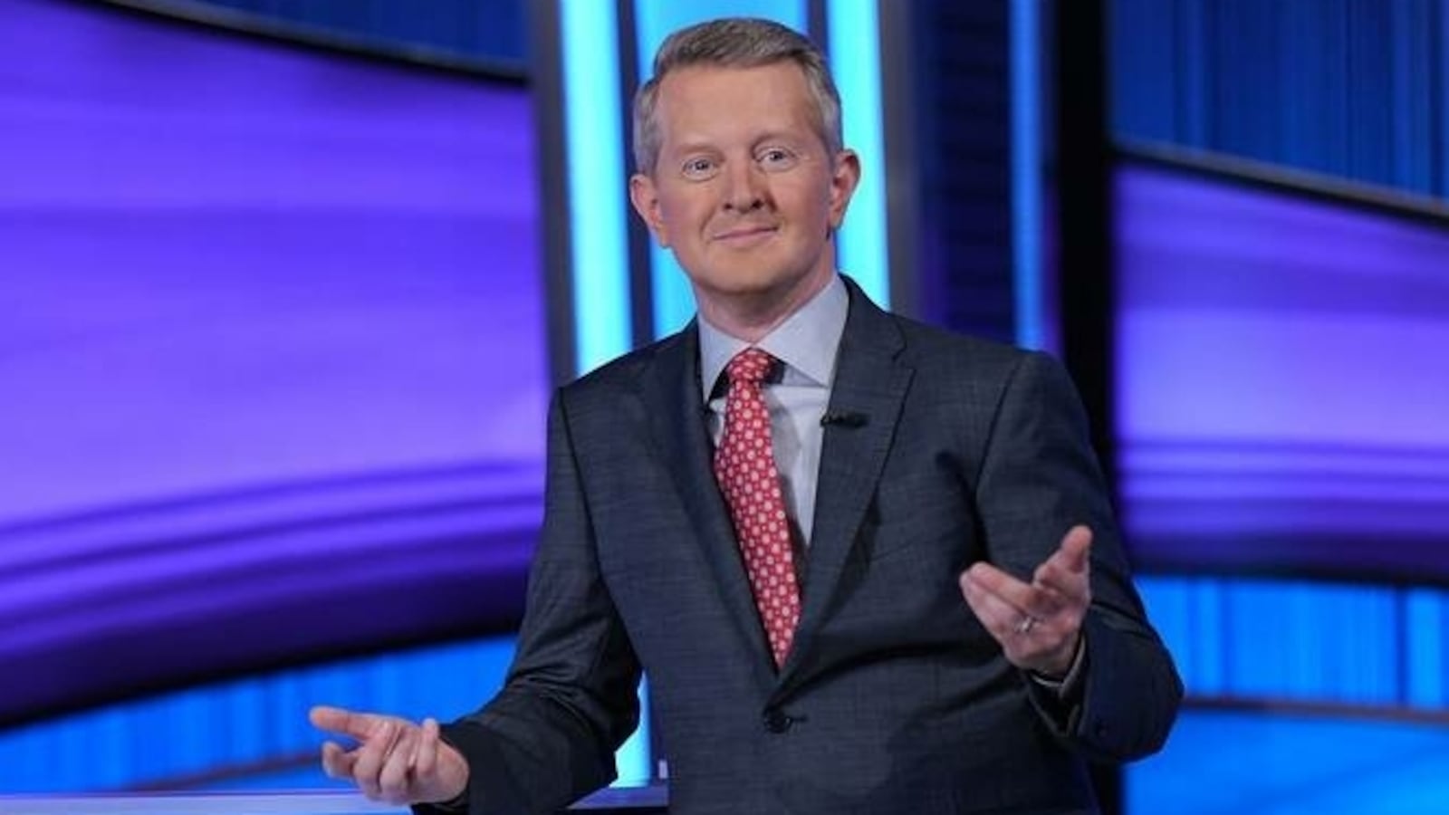 Ken Jennings hosting "Jeopardy!"