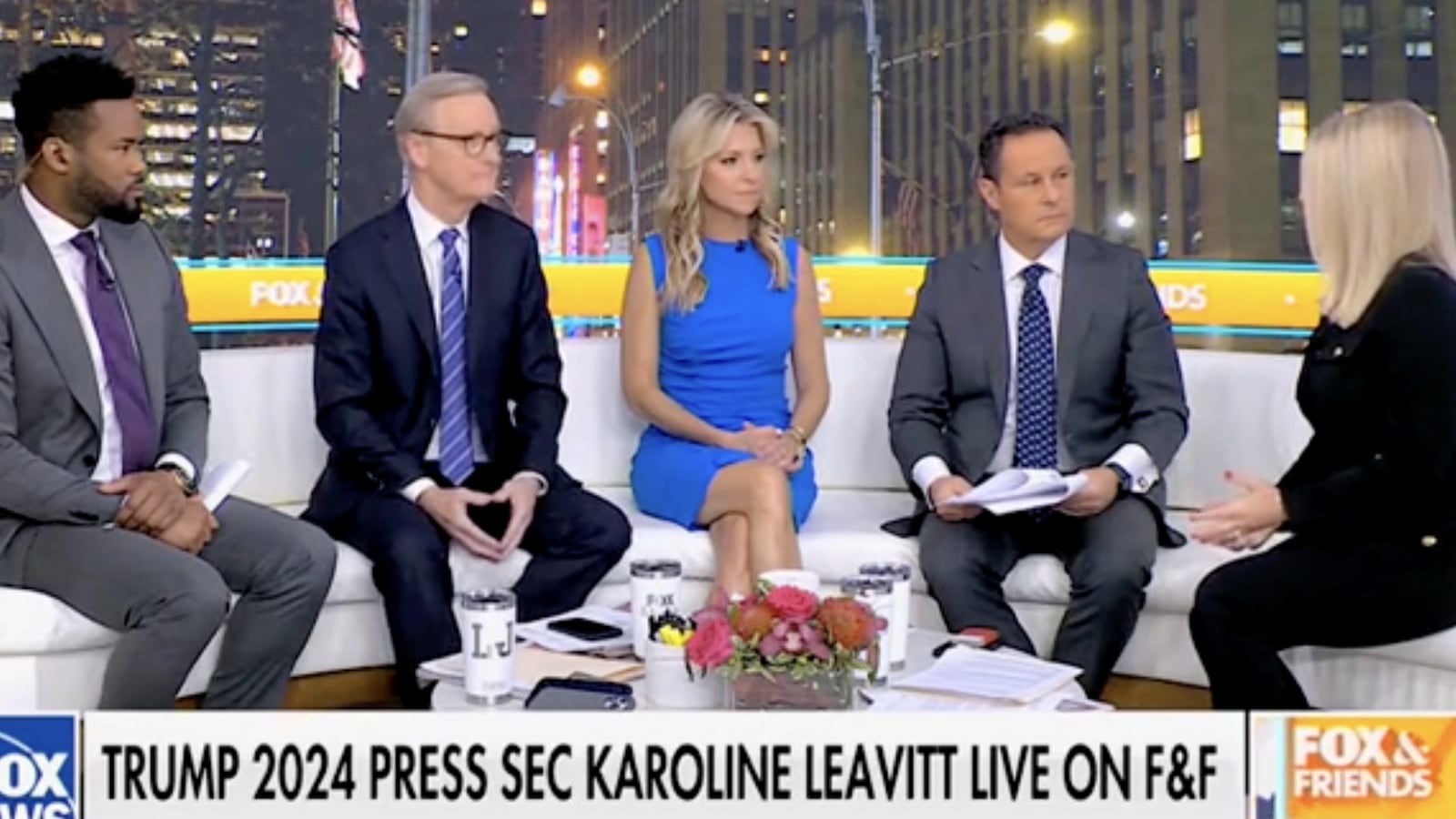 The cohosts of Fox & Friends speak with Trump press secretary Karoline Leavitt.
