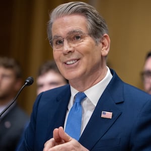 Treasury Secretary Scott Bessent testifies during a Senate Finance Committee budget hearing at the Dirksen Senate Office building in Washington, DC, United States, on June 3, 2026.