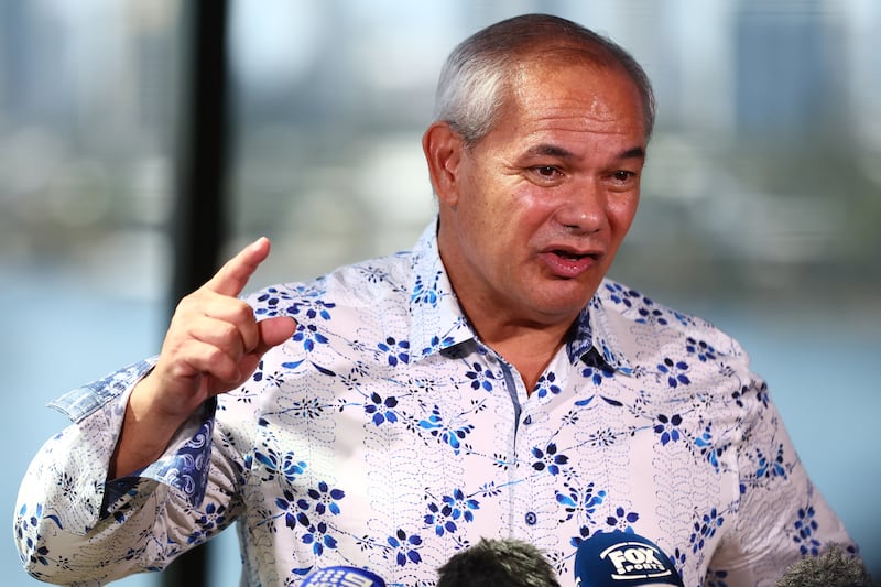 Mayor of the Gold Coast Tom Tate speaks to media during a Jai Opetaia World Title fight announcement at HOTA on October 02, 2025 in Gold Coast, Australia.
