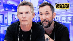 A photo illo illustration of Shawn Hatosy and Noah Wyle in The Pitt.