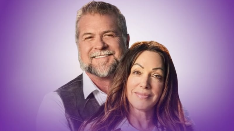 Couple in purple light
