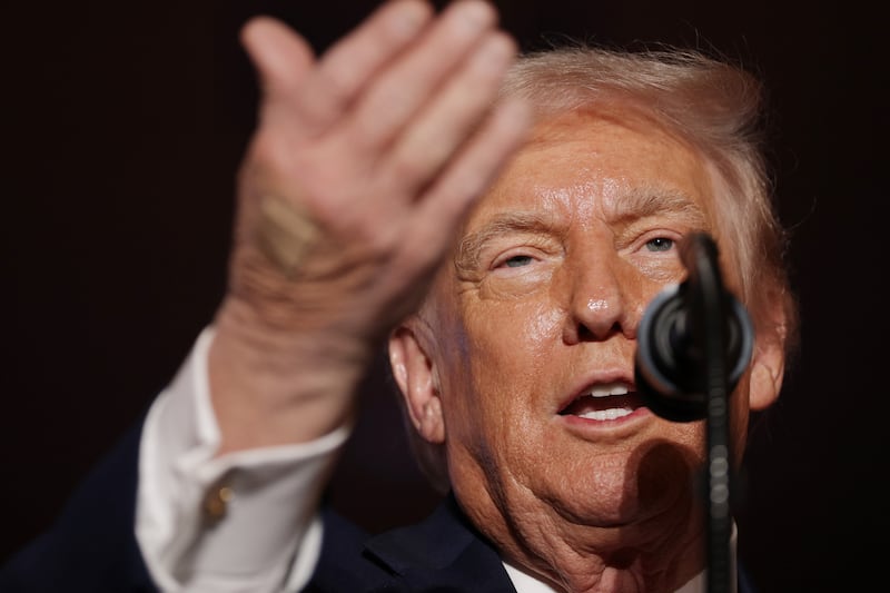U.S. President Donald Trump delivers remarks during an event at Mount Airy Casino Resort on December 9, 2025 in Mount Pocono, Pennsylvania.