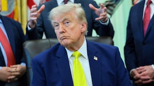 U.S. Secretary of Energy Chris Wright gestures as he delivers remarks to reporters about the Trump administration's support for coal energy production, standing behind U.S. President Donald Trump, in the Oval Office at the White House in Washington, D.C., U.S., June 4, 2026. REUTERS/Jonathan Ernst