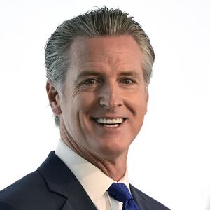 Governor Gavin Newsom speaks at Salesforce Tower on August 22, 2025 in San Francisco, California.