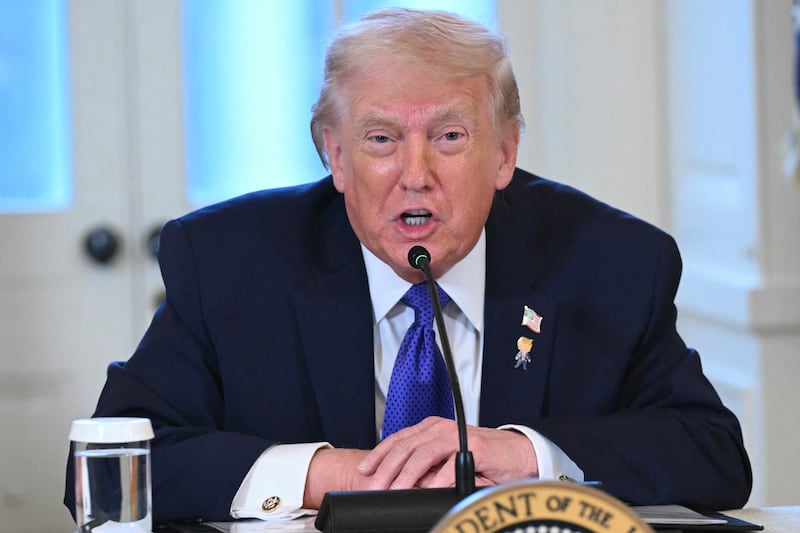 President Donald Trump slammed the wife of Renee Nicole Good when asked about the ICE shooting in Minnesota during a meeting with U.S. oil companies on January 9, 2026.