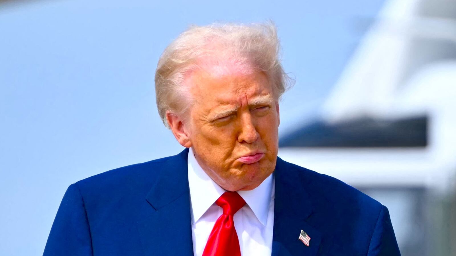 Donald Trump walks to board Air Force One at Joint Base Andrews in Maryland on April 3, 2025.