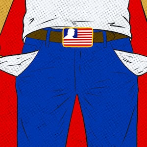 empty pockets illustration, illo
