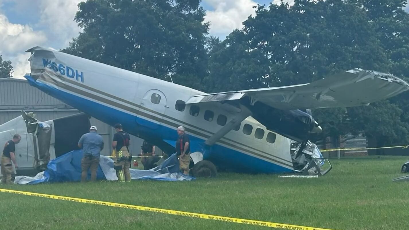Four were injured after a skydiving plane crash landed in Tennessee.