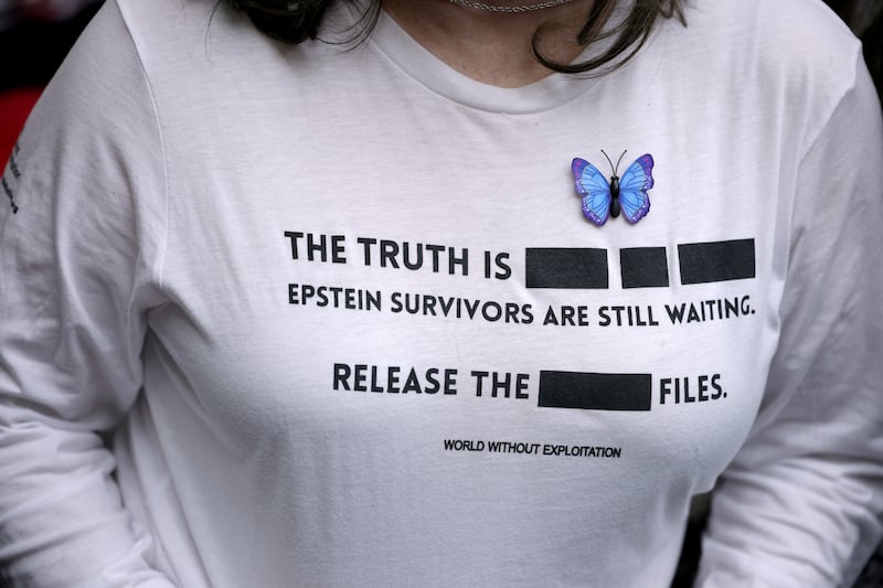 A Jeffrey Epstein abuse survivor attends the testimony of  U.S. Attorney General Pam Bondi before the House Judiciary Committee.