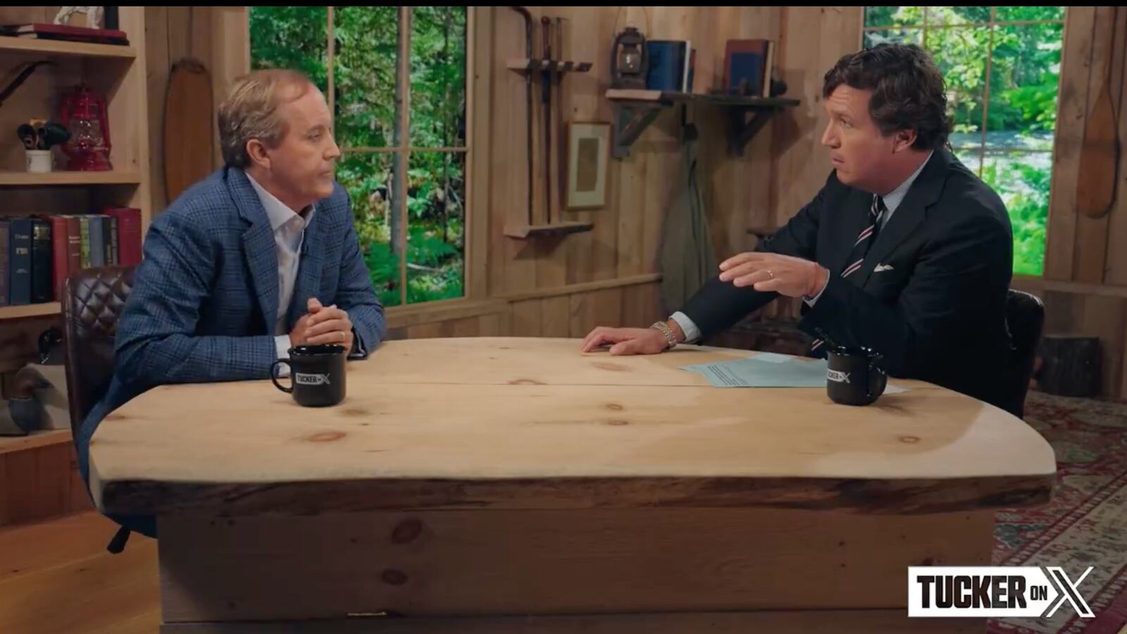 Ken Paxton speaks to Tucker Carlson.