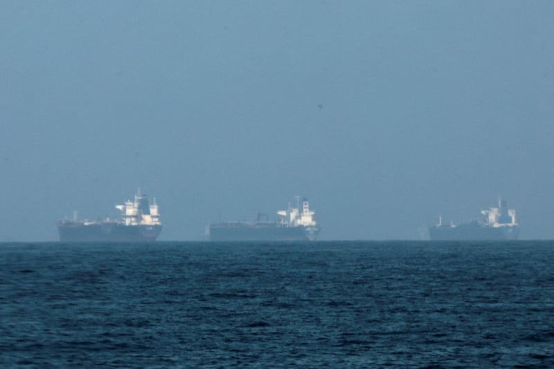 FILE PHOTO: Tankers are seen off the coast of the Fujairah, as Iran vows to fire on ships transiting the Strait of Hormuz, amid the U.S.-Israel conflict with Iran, in Fujairah, United Arab Emirates, March 3, 2026. REUTERS/Amr Alfiky/File Photo