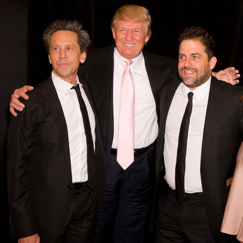 (L-R) Producer Brian Grazer, Donald Trump, director Brett Ratner, Melania Trump and Sean 'Diddy' Combs in 2011.