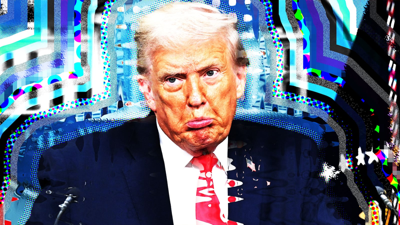 Photo illustration illo of Donald Trump