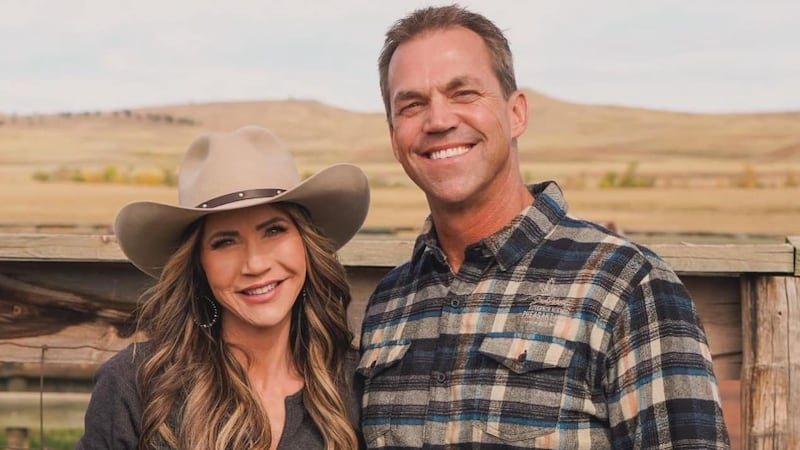 A photo shared of Bryon Noem with his wife Kristi in 2023.