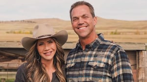 A photo shared of Bryon Noem with his wife Kristi in 2023.