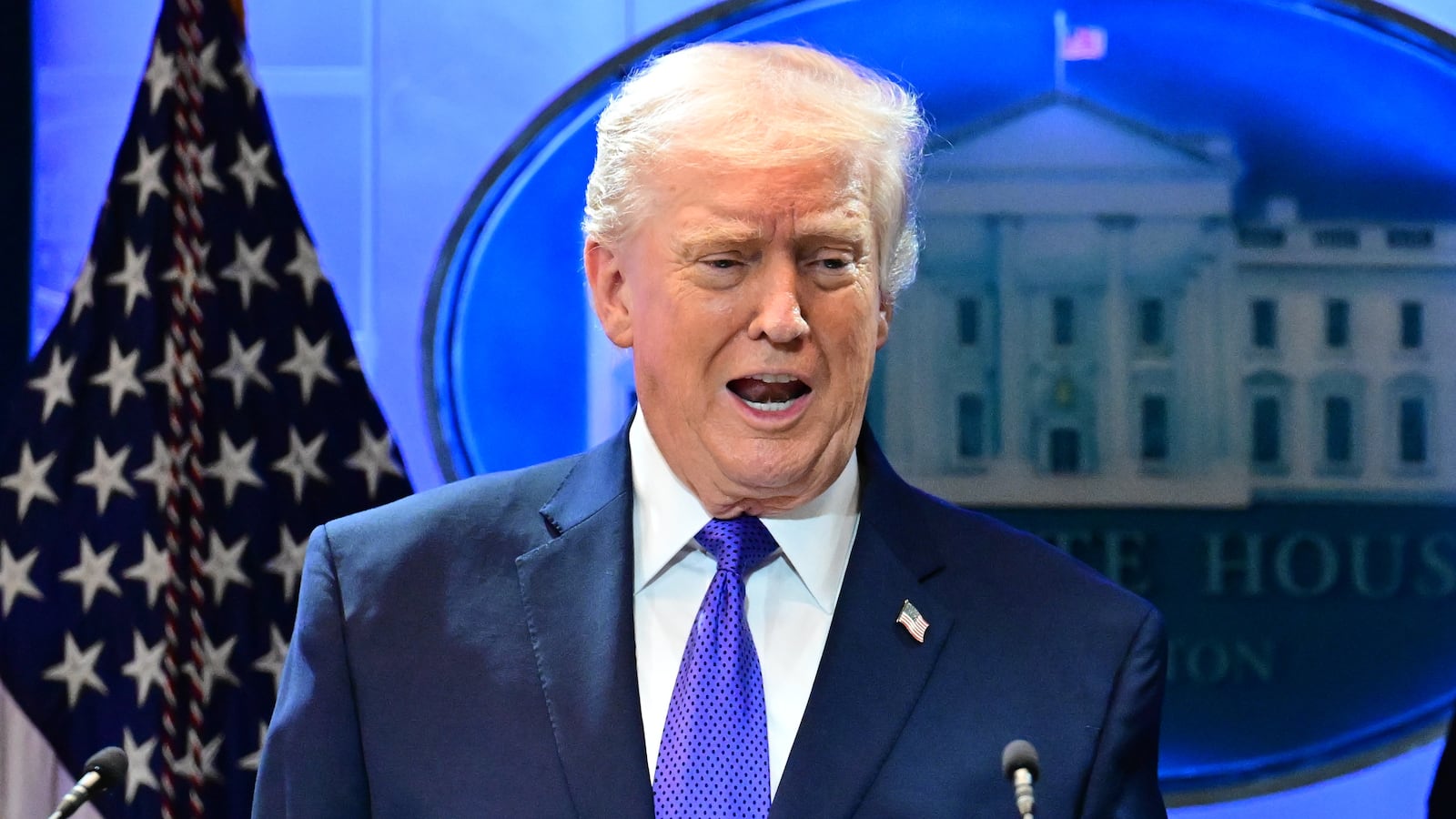 WASHINGTON, D.C., UNITED STATES - FEBRUARY 20: US President Donald Trump speaks during a press conference at the White House, Washington, D.C., US on February 20, 2026. The Supreme Court of the United States struck down some of President Trumpâs sweeping tariffs on imported goods, but left the door open for the White House to use other tools to impose the controversial levies. (Photo by Kyle Mazza/Anadolu via Getty Images)