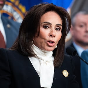 Jeanine Pirro, the U.S. attorney for Washington, D.C., conducts a news conference at the Department of Justice on Thursday, December 4, 2025, announcing the arrest of Brian Cole Jr., who allegedly placed pipe bombs near the Republican and Democratic National Committee offices on January 6, 2021.