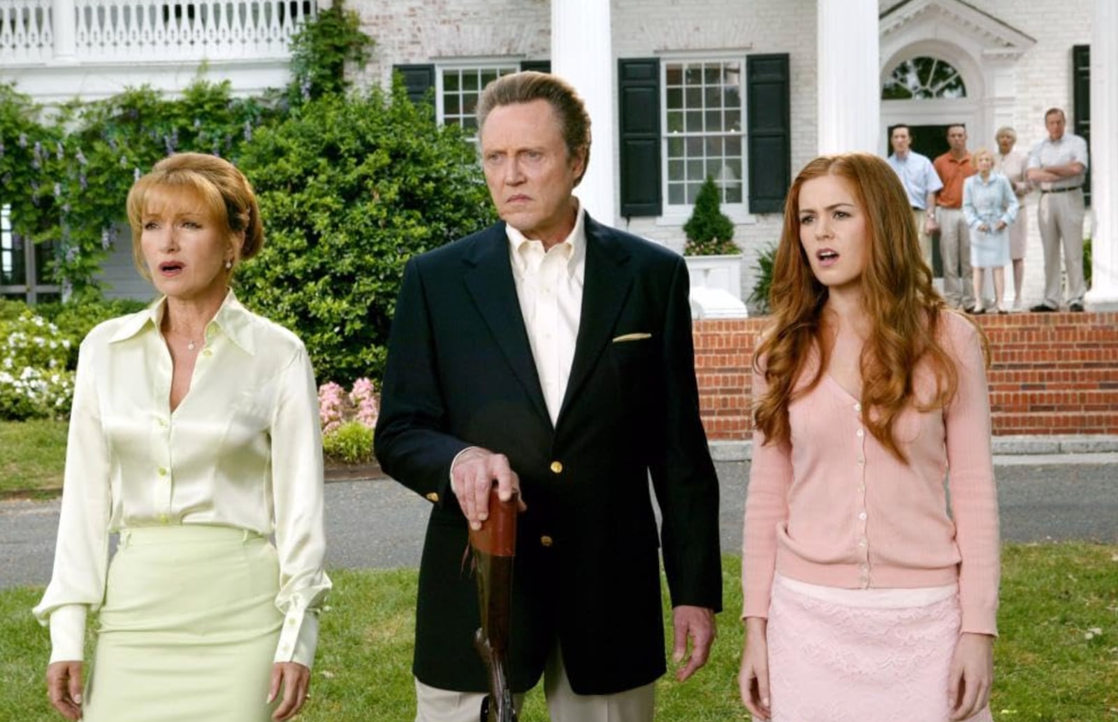 Jane Seymour, Christopher Walken, and Isla Fisher in "Wedding Crashers" (2005).