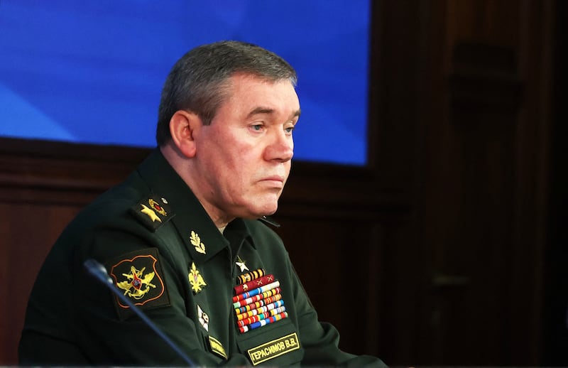 A photograph of the Chief of the Russian General Staff Valery Gerasimov.