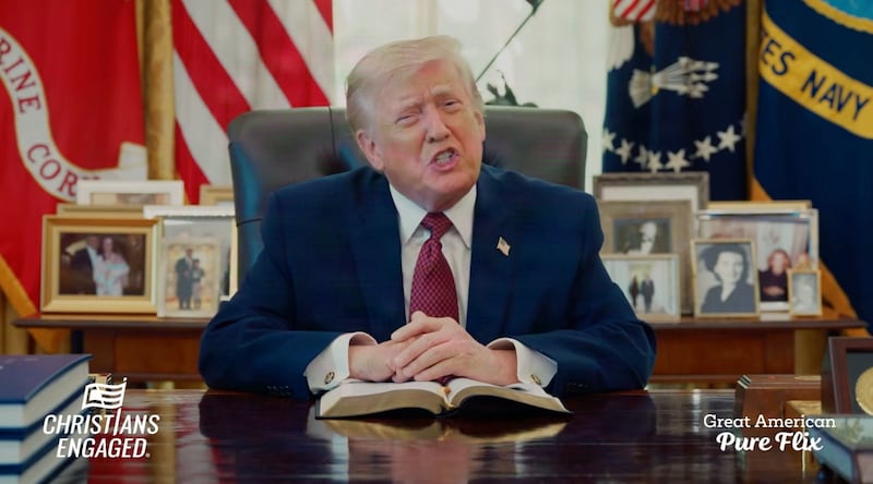 Donald Trump reading The Bible