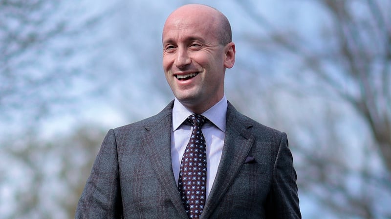 WASHINGTON, DC - MARCH 19: White House Deputy Chief of Staff Stephen Miller talks to reporters outside the West Wing on March 19, 2025 in Washington, DC. Miller repeated the Trump Administration's position that the "craziest unelected local" federal judges should not be able to halt the work of the administration in all matters. (Photo by Chip Somodevilla/Getty Images)