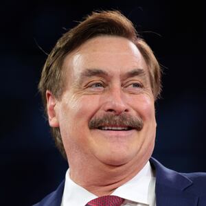 My Pillow CEO Mike Lindell speaks at the Conservative Political Action Conference (CPAC) at the Gaylord National Resort Hotel And Convention Center on February 21, 2025 in Oxon Hill, Maryland.