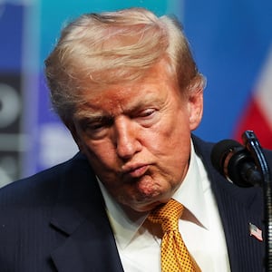 U.S. President Donald Trump reacts as he speaks to the media on the day of a NATO leaders' summit in Ankara, Turkey, July 8, 2026. REUTERS/Umit Bektas