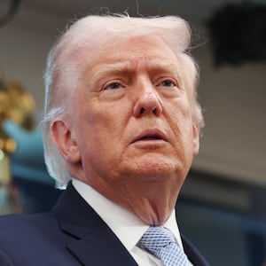 U.S. President Donald Trump attends a news conference in James S. Brady Press Briefing Room of the White House on April 06, 2026 in Washington, DC.