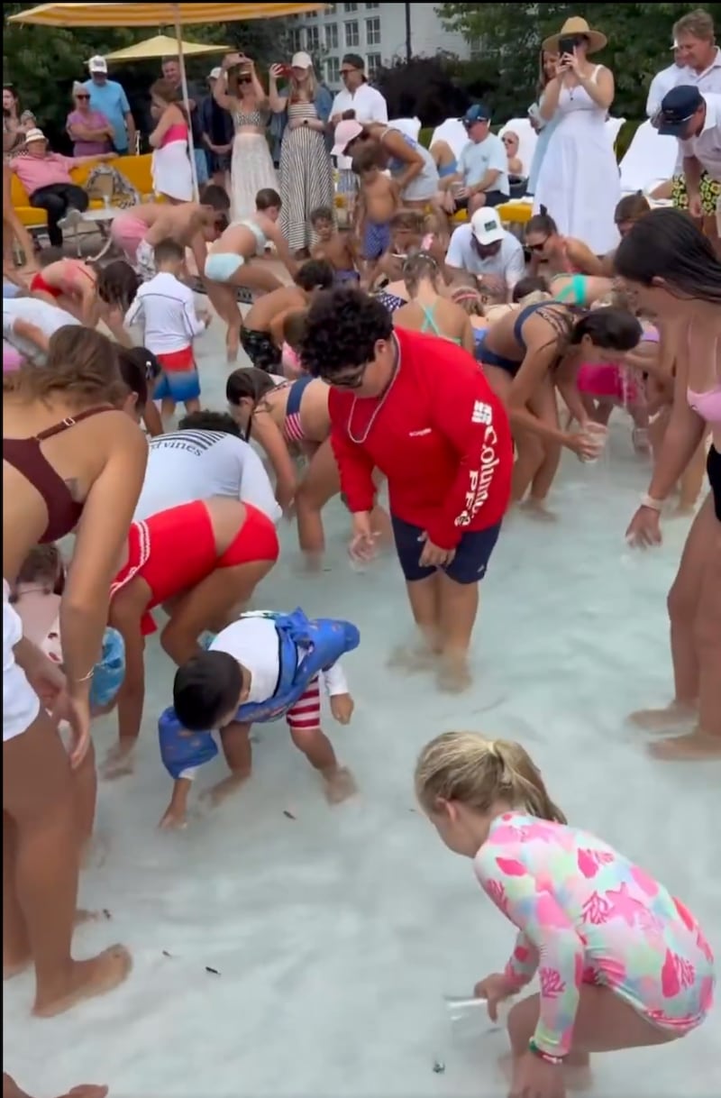 Trump National Golf Club in Washington, D.C. dumped fish into a chlorinated pool for a bizarre Labor Day weekend game.