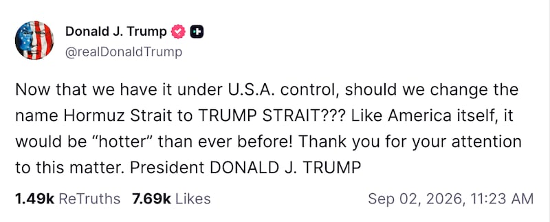 President Trump pitches a massive rebrand halfway around the world.