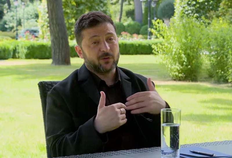 Zelensky during the Loomer sitdown.