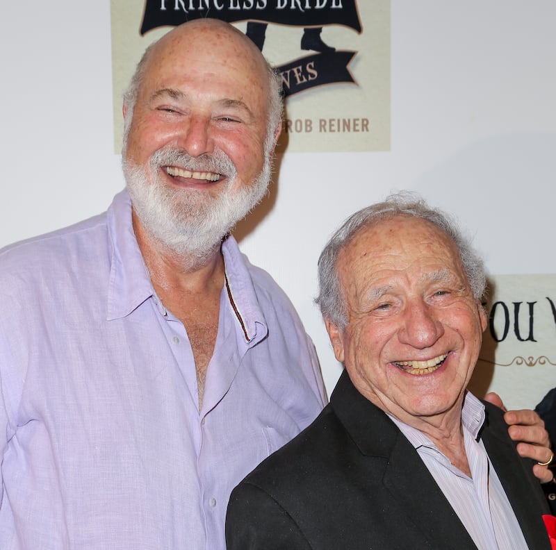 Rob Reiner and Mel Brooks seen at the "As You Wish" book launch party in 2014