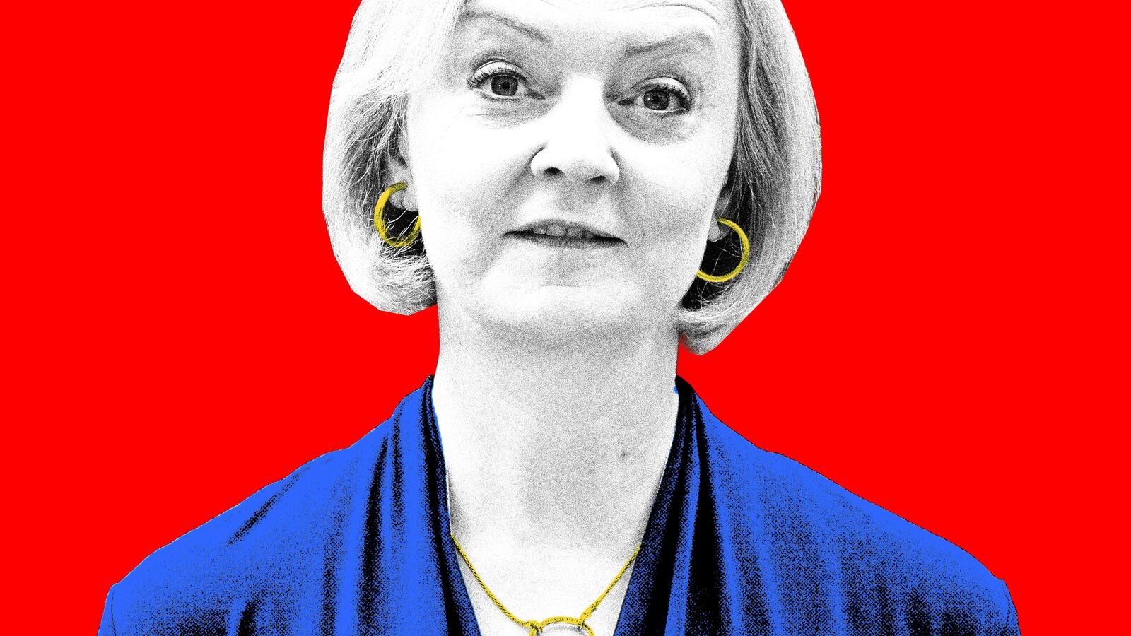 A photo illustration of Liz Truss