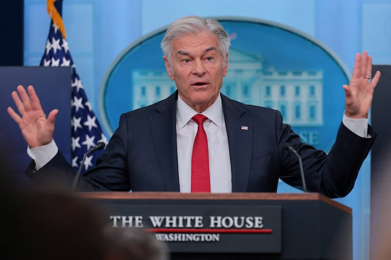 U.S. Administrator for the Centers for Medicare & Medicaid Services Mehmet Oz speaks as he holds a press briefing at the White House in Washington, D.C., U.S., June 2, 2026. REUTERS/Jonathan Ernst