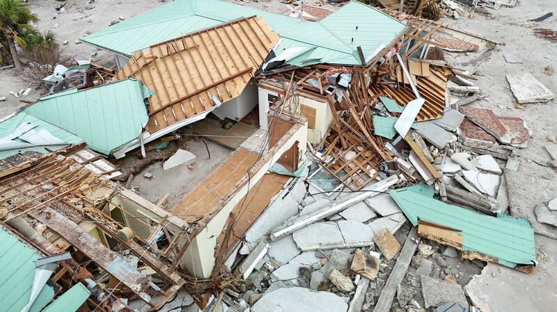 Homes on the barrier island, Manasota Key, suffered extensive damage when Hurricane Milton struck Florida in October 2024