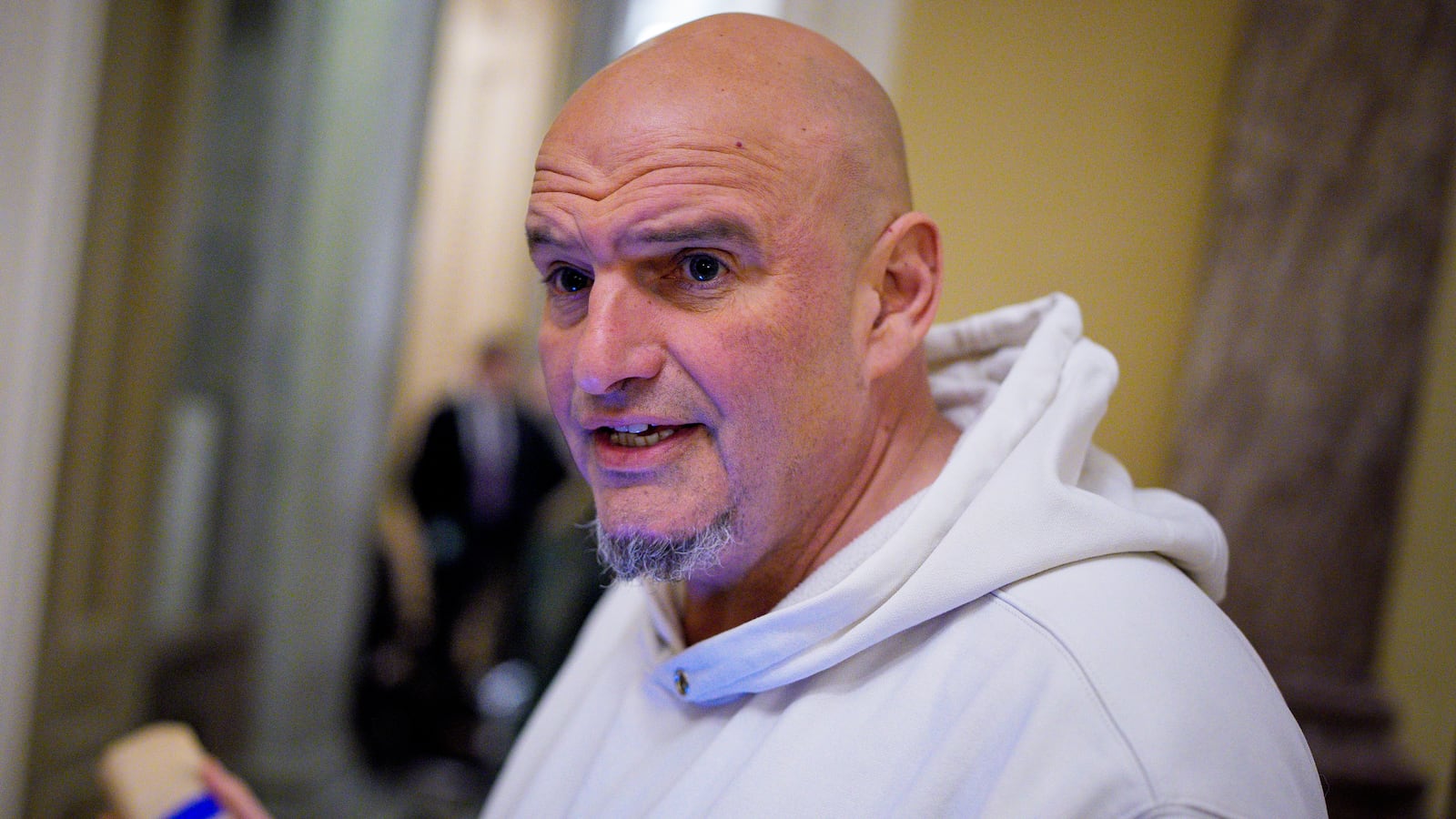 Democratic Sen. John Fetterman was hospitalized after falling near his home in Pennsylvania.