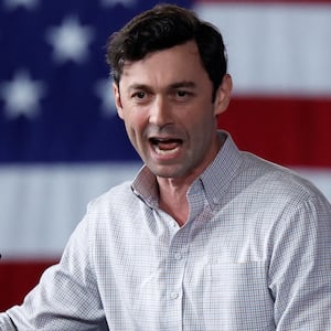 Jon Ossoff speaks during a Joe Biden campaign event at Pullman Yards in Atlanta, Georgia, U.S. March 9, 2024.