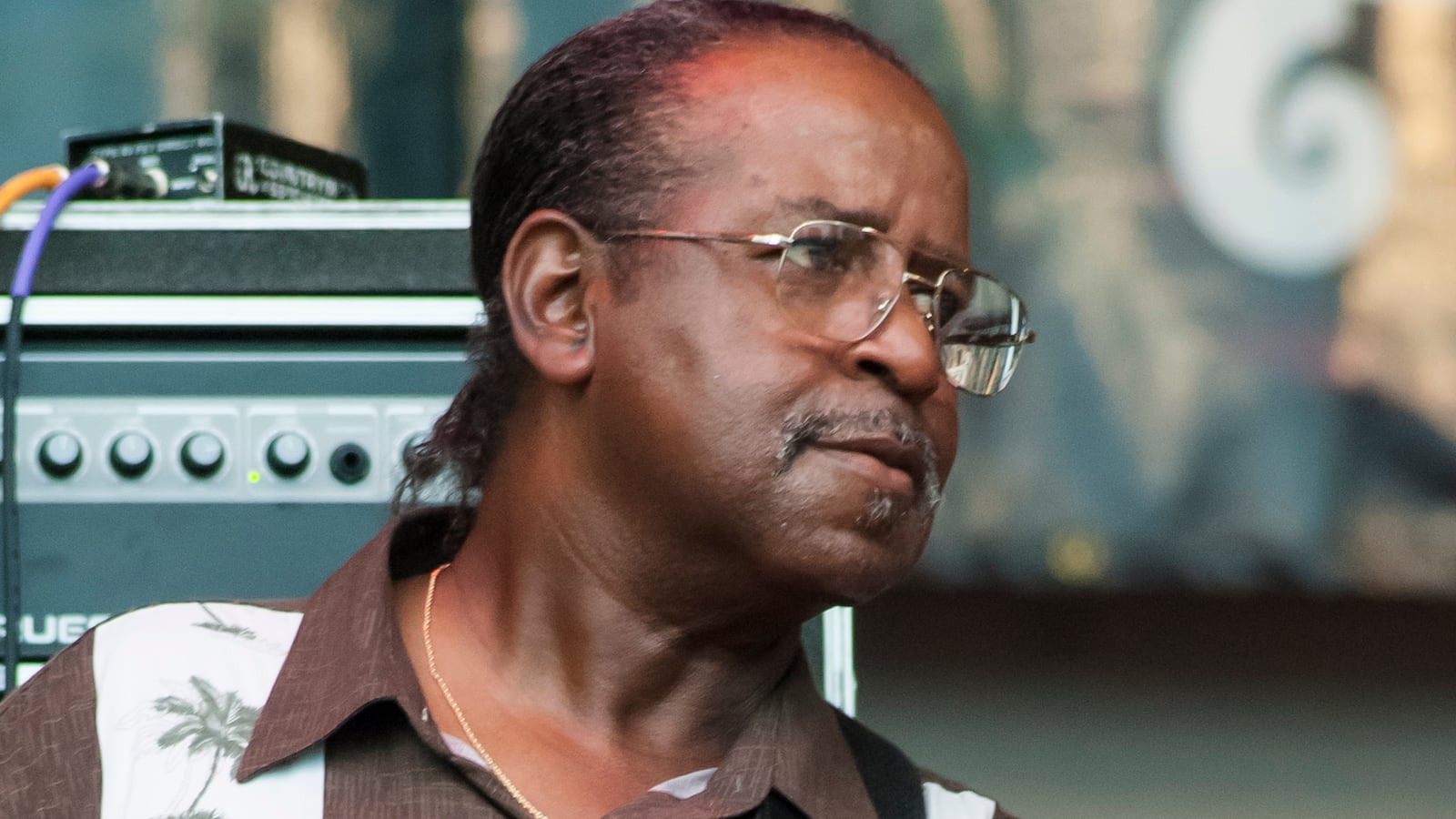 American blues musician Lee Allen Zeno, on electric bass guitar, performs with the Barbara Lynn Blues Band at the Petrillo Music Shell, 25th Annual Chicago Blues Festival, Grant Park, Chicago, Illinois, June 7, 2008.