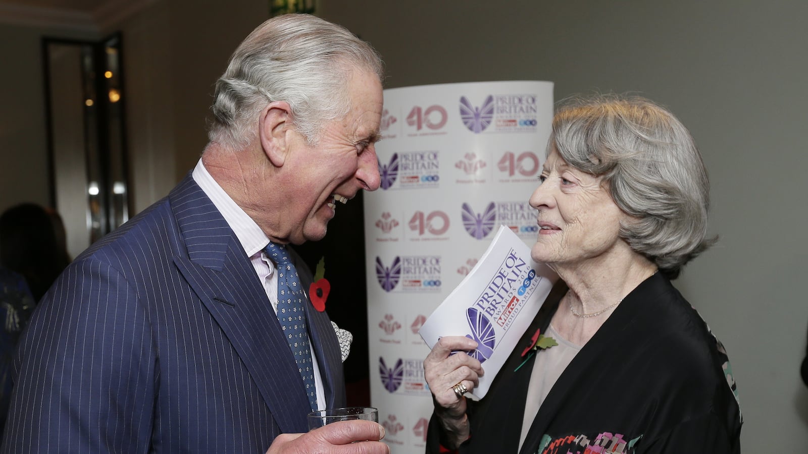 Maggie Smith with King Charles in 2016