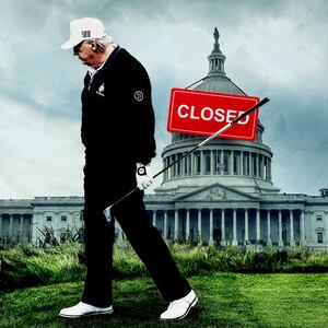 The government shutdown doesn't keep Trump from his golf game.
