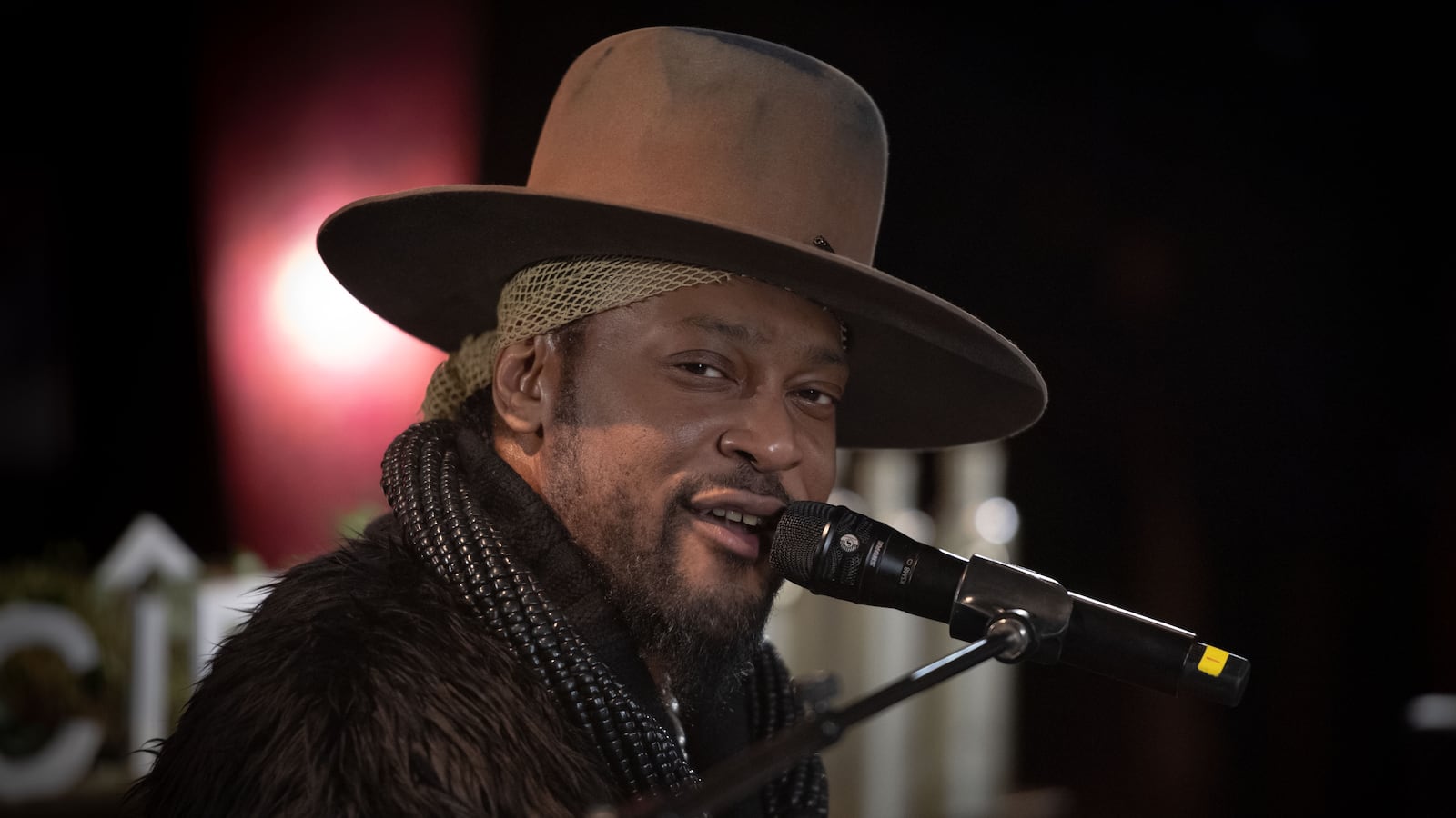 NEW YORK, NEW YORK - FEBRUARY 27: D'Angelo performs at The Apollo Theater on February 27, 2021 in New York City.