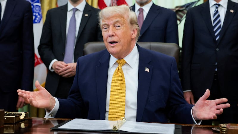 President Donald Trump speaks on the day he signs an executive order regarding Quantum Computing, in the Oval Office at the White House in Washington, D.C., on June 22, 2026.