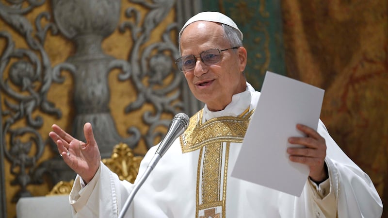 VATICAN CITY, VATICAN - MAY 09: (EDITOR NOTE: STRICTLY EDITORIAL USE ONLY - NO MERCHANDISING). American Cardinal Robert Francis Prevost presides over his first Holy Mass  as Pope Leo XIV with cardinals in the Sistine Chapel at the conclusion of the Conclave on May 09, 2025 in  Vatican City, Vatican. White smoke was seen over the Vatican early yesterday evening as the Conclave elected the American Cardinal Robert Francis Prevost as the 267th Pontiff. The moderate from Chicago and a close friend of Pope Francis will be known as Pope Leo XIV. (Photo by Simone Risoluti - Vatican Media via Vatican Pool/Getty Images)