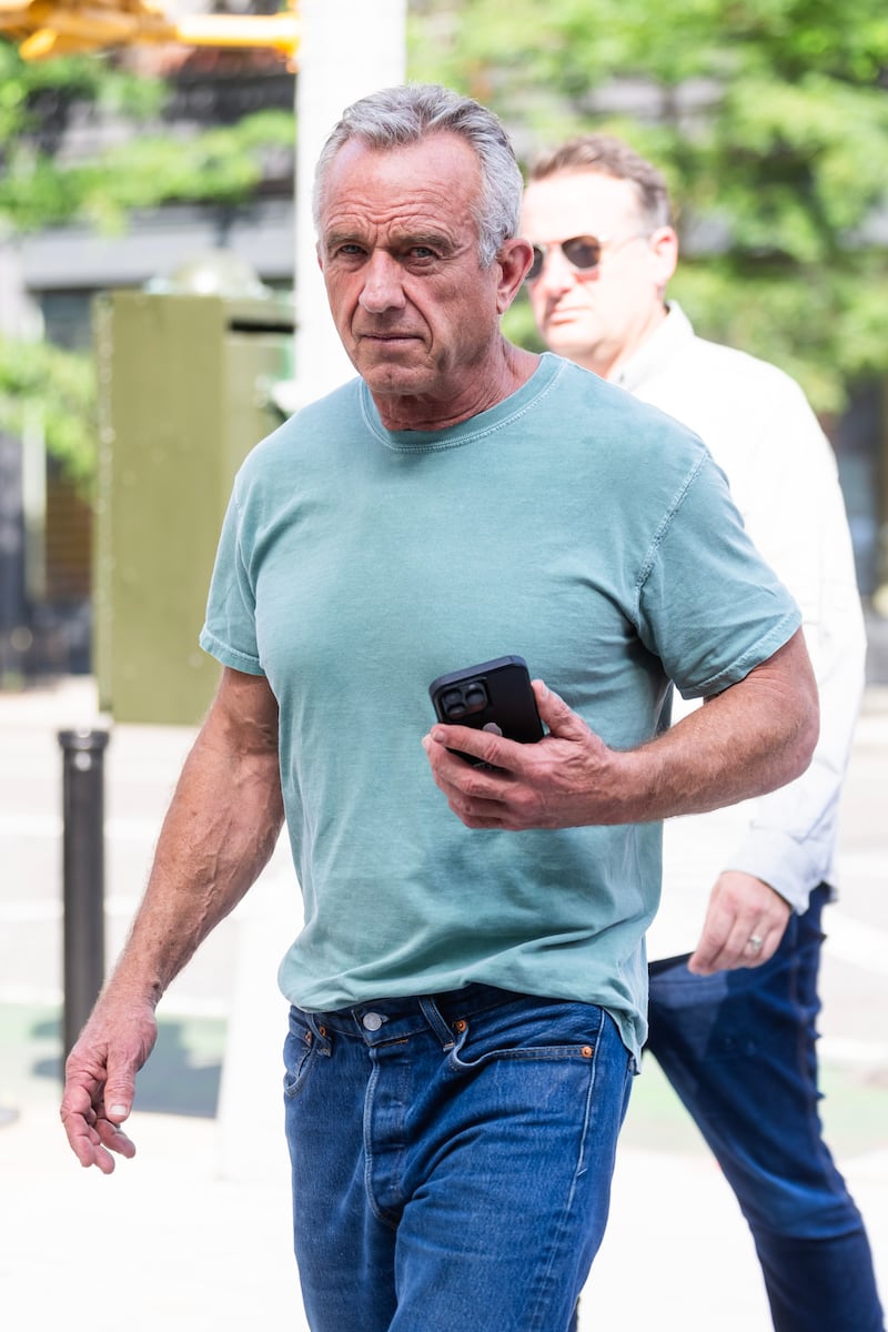 NEW YORK, NEW YORK - JULY 21: Robert F. Kennedy Jr. is seen in NoHo on July 21, 2023 in New York City. (Photo by Gotham/GC Images)