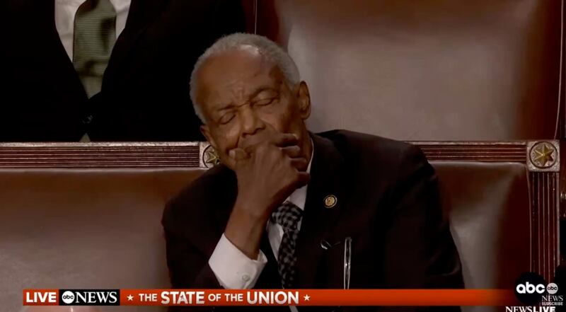 Congressman David Scott struggled to remain alert.