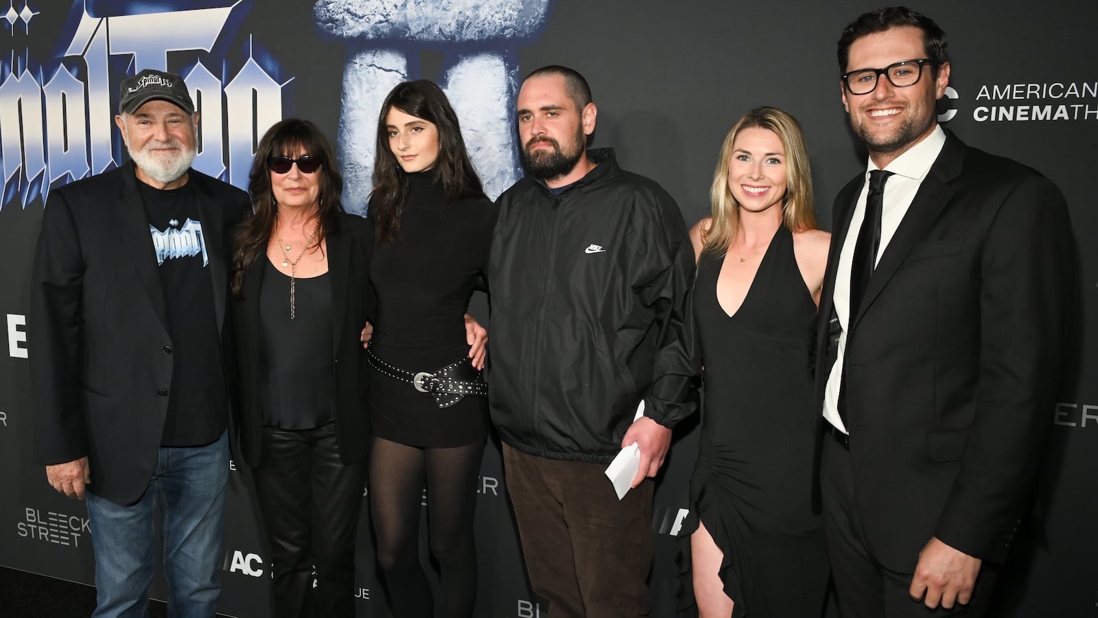 Rob Reiner, Michele Singer, Romy Reiner, Nick Reiner, Maria Gilfillan, and Jake Reiner at "Spinal Tap II: The End Continues" premiere in Los Angeles.